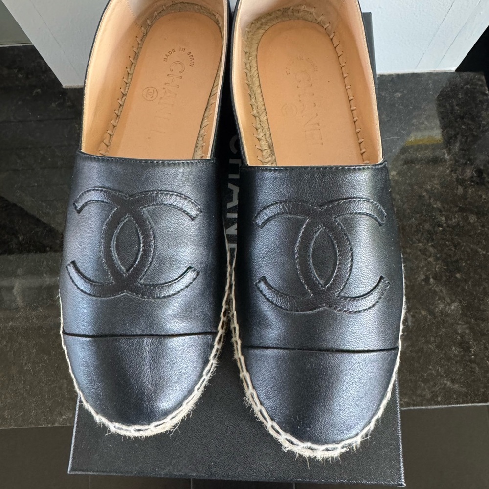 Chanel Black Espadrille Shoes